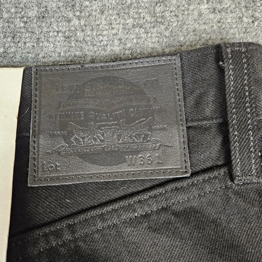 $248 Levis Wide Pleat Crop Japanese Fabric Jeans Mens 36 Black Denim NEW